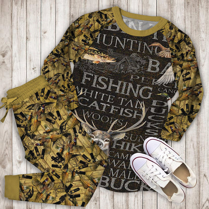 Hunting Wilderness Pajama Set | Pajamas | Cotton Sleepwear Sets | Soft Long Sleeve Pjs | Raglan Shirt and Pants Set