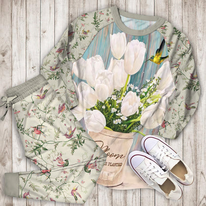 Humming Bird Pajama Set |Sleepwear Pjs Sets | Raglan Shirt Pants Set