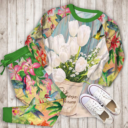 Humming Bird Pajama Set |Sleepwear Pjs Sets | Raglan Shirt Pants Set