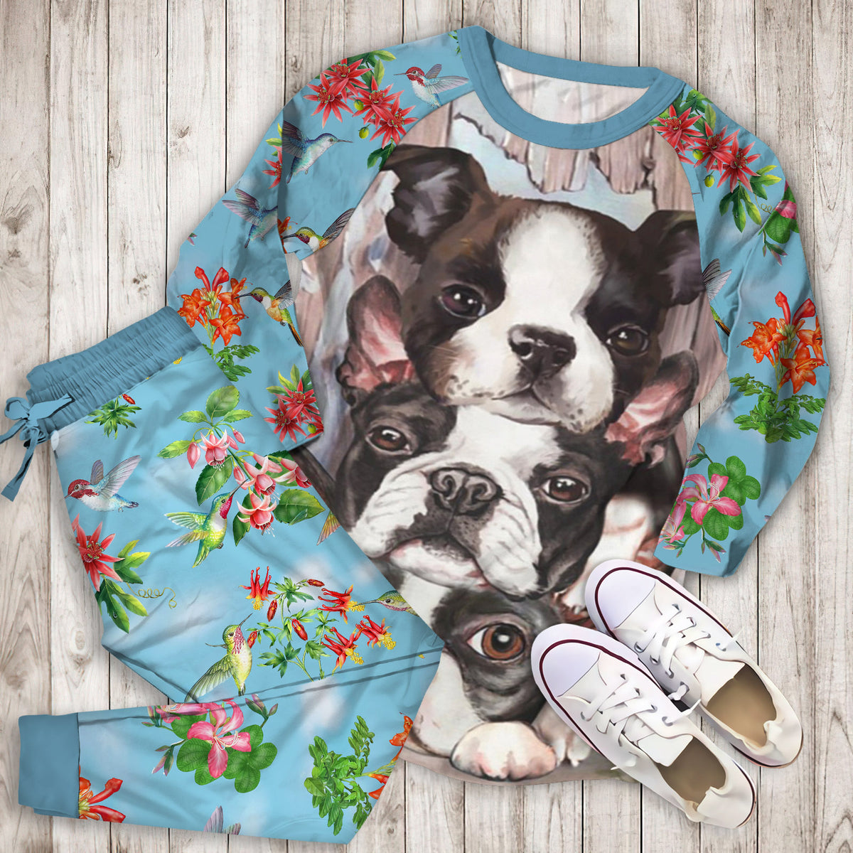 Humming Bird Pajama Set | Pajamas | Cotton Sleepwear Sets | Soft Long Sleeve Pjs | Raglan Shirt and Pants Set