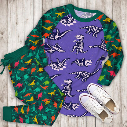 Dinosaur Rex Pajama Set | Pajamas | Cotton Sleepwear Sets | Soft Long Sleeve Pjs | Raglan Shirt and Pants Set