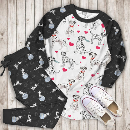 Dalmatian Pajama Set | Pajamas | Cotton Sleepwear Sets | Soft Long Sleeve Pjs | Raglan Shirt and Pants Set