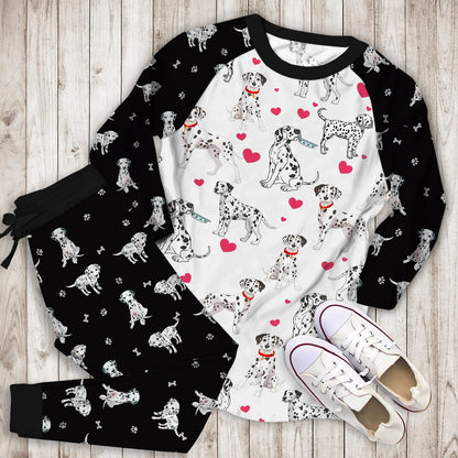 Dalmatian Pajama Set | Pajamas | Cotton Sleepwear Sets | Soft Long Sleeve Pjs | Raglan Shirt and Pants Set