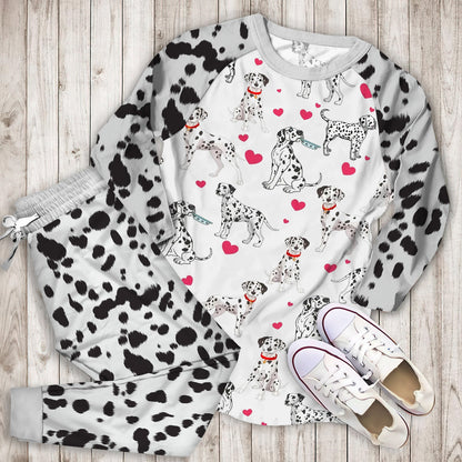 Dalmatian Pajama Set | Pajamas | Cotton Sleepwear Sets | Soft Long Sleeve Pjs | Raglan Shirt and Pants Set