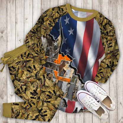 Chevy Hunting Camo Pajama Set |Sleepwear Pjs Sets | Raglan Shirt Pants Set