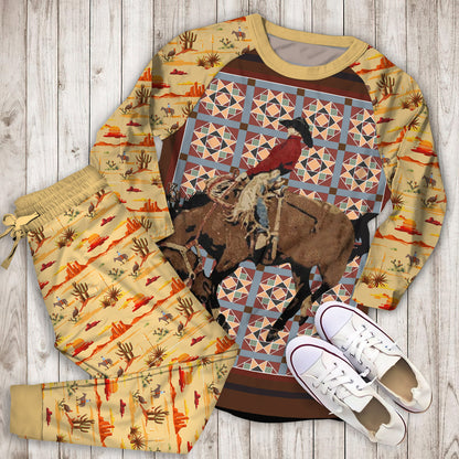 Cowboy Pajama Set |Sleepwear Pjs Sets | Raglan Shirt Pants Set