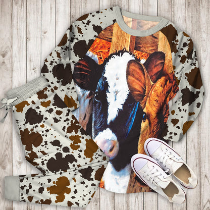 Cow Farm Pajama Set |Sleepwear Pjs Sets | Raglan Shirt Pants Set