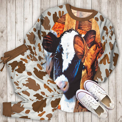 Cow Farm Pajama Set |Sleepwear Pjs Sets | Raglan Shirt Pants Set