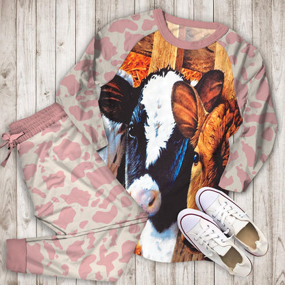Cow Farm Pajama Set |Sleepwear Pjs Sets | Raglan Shirt Pants Set