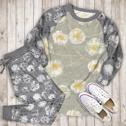 Dandelion Pajama Set |Sleepwear Pjs Sets | Raglan Shirt Pants Set