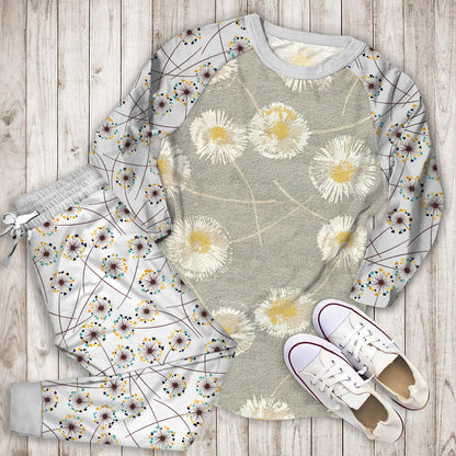 Dandelion Pajama Set |Sleepwear Pjs Sets | Raglan Shirt Pants Set