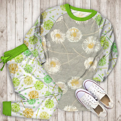 Dandelion Pajama Set |Sleepwear Pjs Sets | Raglan Shirt Pants Set