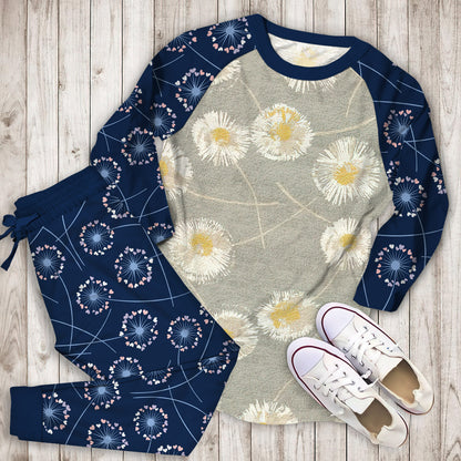 Dandelion Pajama Set |Sleepwear Pjs Sets | Raglan Shirt Pants Set