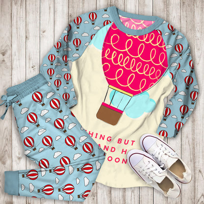 Hot Air Balloon Personalized Name Pajama Set |Sleepwear Pjs Sets | Raglan Shirt Pants Set