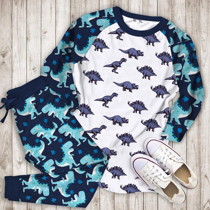 Dinosaur Pajama Set | Pajamas | Cotton Sleepwear Sets | Soft Long Sleeve Pjs | Raglan Shirt and Pants Set