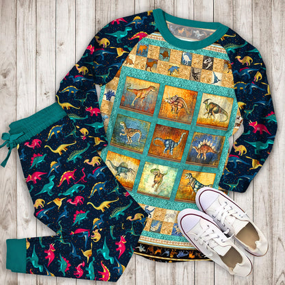 Dinosaur Lost World Pajama Set | Pajamas | Cotton Sleepwear Sets | Soft Long Sleeve Pjs | Raglan Shirt and Pants Set