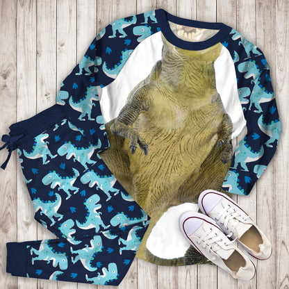 Dinosaur Pajama Set | Pajamas | Cotton Sleepwear Sets | Soft Long Sleeve Pjs | Raglan Shirt and Pants Set