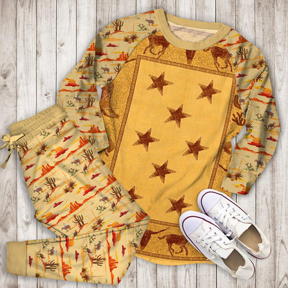 Cowboy Up Rustic Pajama Set |Sleepwear Pjs Sets | Raglan Shirt Pants Set