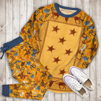 Cowboy Up Rustic Pajama Set |Sleepwear Pjs Sets | Raglan Shirt Pants Set