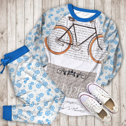 Bicycle Pajama Set | Pajamas | Cotton Sleepwear Sets | Soft Long Sleeve Pjs | Raglan Shirt and Pants Set