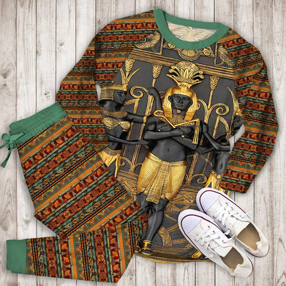 Egypt Pajama Set | Pajamas | Cotton Sleepwear Sets | Soft Long Sleeve Pjs | Raglan Shirt and Pants Set