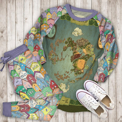 World Of Avatar Grapic Home Pajama Set |Sleepwear Pjs Sets | Raglan Shirt Pants Set