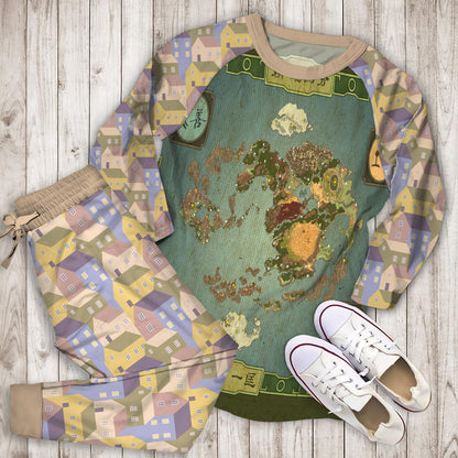 World Of Avatar Grapic Home Pajama Set |Sleepwear Pjs Sets | Raglan Shirt Pants Set