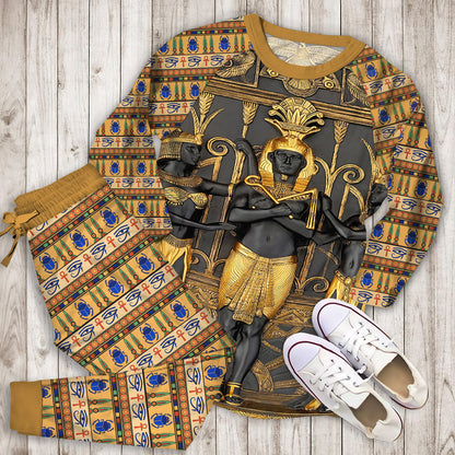 Egypt Pajama Set | Pajamas | Cotton Sleepwear Sets | Soft Long Sleeve Pjs | Raglan Shirt and Pants Set