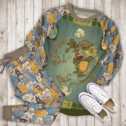World Of Avatar Grapic Home Pajama Set |Sleepwear Pjs Sets | Raglan Shirt Pants Set