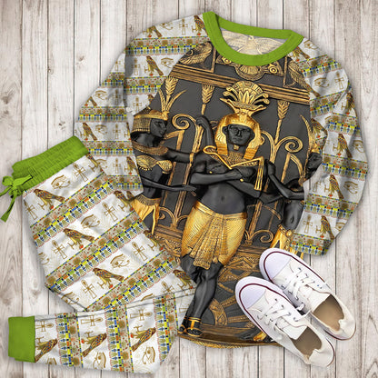 Egypt Pajama Set | Pajamas | Cotton Sleepwear Sets | Soft Long Sleeve Pjs | Raglan Shirt and Pants Set