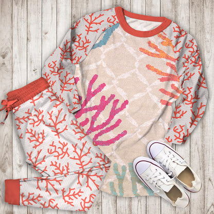 Coral Reef Pajama Set | Pajamas | Cotton Sleepwear Sets | Soft Long Sleeve Pjs | Raglan Shirt and Pants Set