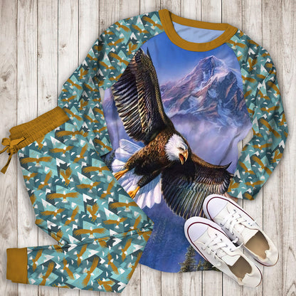 Eagle Pajama Set | Pajamas | Cotton Sleepwear Sets | Soft Long Sleeve Pjs | Raglan Shirt and Pants Set