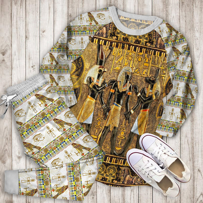 Ancient Egyptian God Pajama Set | Pajamas | Cotton Sleepwear Sets | Soft Long Sleeve Pjs | Raglan Shirt and Pants Set