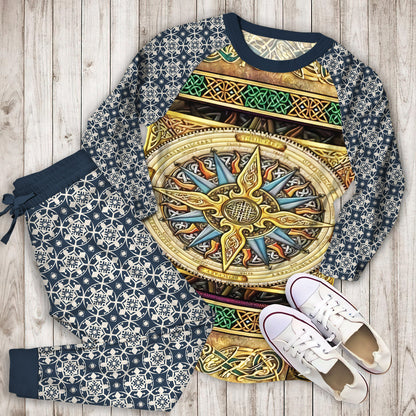 Celtic Pajama Set | Pajamas | Cotton Sleepwear Sets | Soft Long Sleeve Pjs | Raglan Shirt and Pants Set