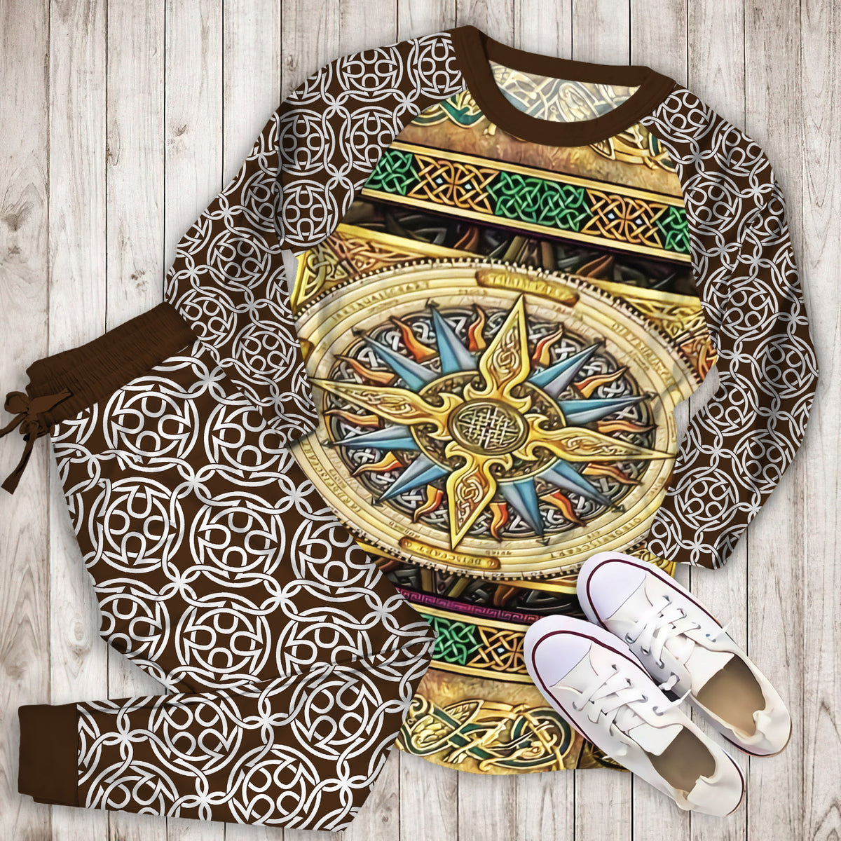 Celtic Pajama Set | Pajamas | Cotton Sleepwear Sets | Soft Long Sleeve Pjs | Raglan Shirt and Pants Set
