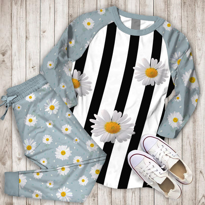 Daisy Pajama Set | Pajamas | Cotton Sleepwear Sets | Soft Long Sleeve Pjs | Raglan Shirt and Pants Set