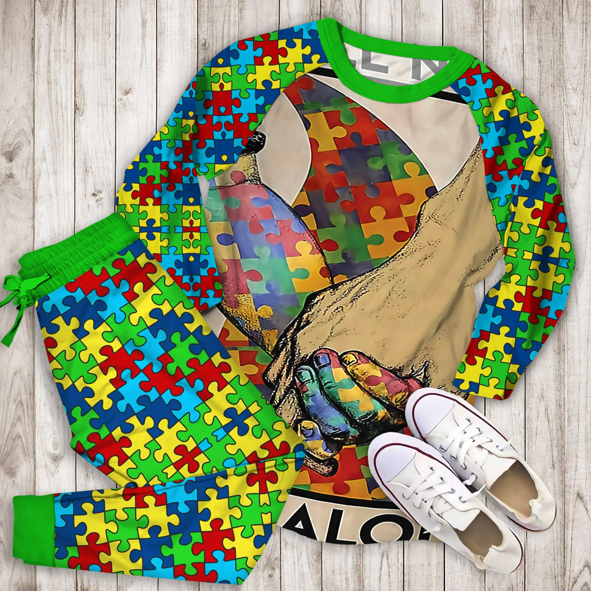 Autism Pajama Set |Sleepwear Pjs Sets | Raglan Shirt Pants Set