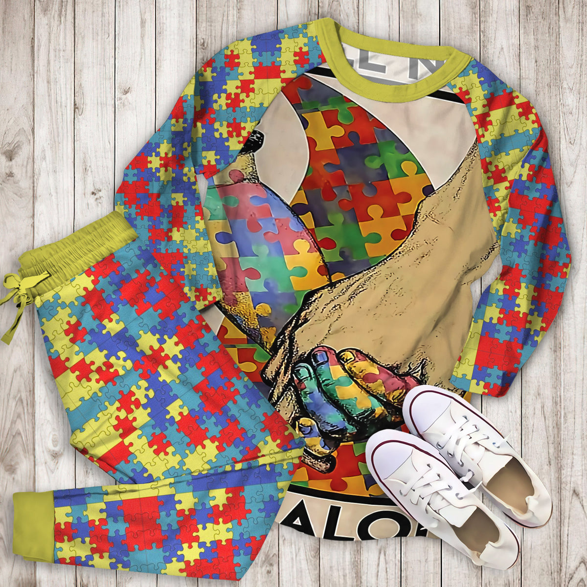 Autism Pajama Set |Sleepwear Pjs Sets | Raglan Shirt Pants Set