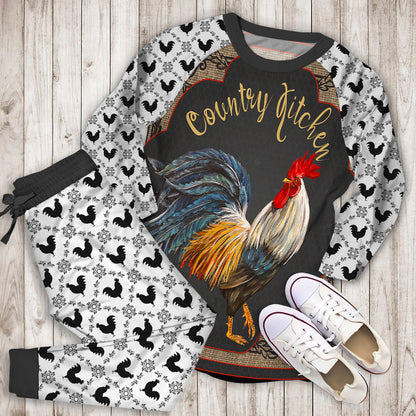 Rooster Pajama Set | Pajamas | Cotton Sleepwear Sets | Soft Long Sleeve Pjs | Raglan Shirt and Pants Set