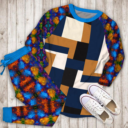 Abstract Pajama Set | Pajamas | Cotton Sleepwear Sets | Soft Long Sleeve Pjs | Raglan Shirt and Pants Set