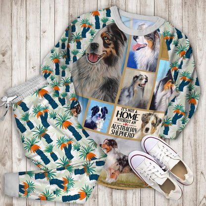 Australian Shepherd Mom Love Pajama Set |Sleepwear Pjs Sets | Raglan Shirt Pants Set