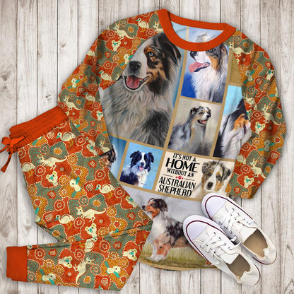 Australian Shepherd Mom Love Pajama Set |Sleepwear Pjs Sets | Raglan Shirt Pants Set