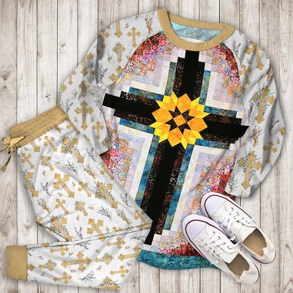 Cross Pajama Set | Pajamas | Cotton Sleepwear Sets | Soft Long Sleeve Pjs | Raglan Shirt and Pants Set