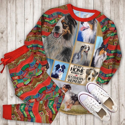 Australian Shepherd Mom Love Pajama Set |Sleepwear Pjs Sets | Raglan Shirt Pants Set