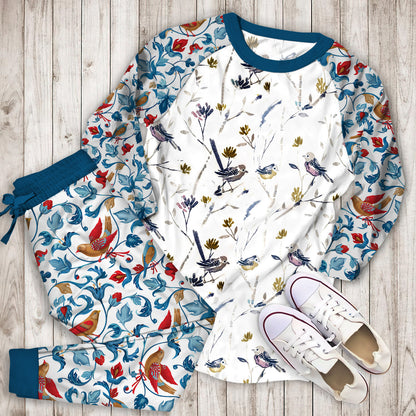 Bird Pajama Set | Pajamas | Cotton Sleepwear Sets | Soft Long Sleeve Pjs | Raglan Shirt and Pants Set