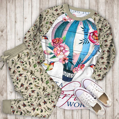 Humming Bird Pajama Set | Pajamas | Cotton Sleepwear Sets | Soft Long Sleeve Pjs | Raglan Shirt and Pants Set