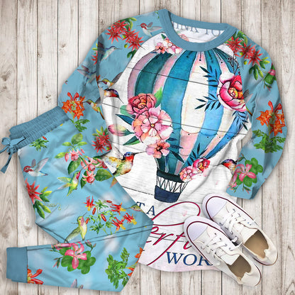 Humming Bird Pajama Set | Pajamas | Cotton Sleepwear Sets | Soft Long Sleeve Pjs | Raglan Shirt and Pants Set