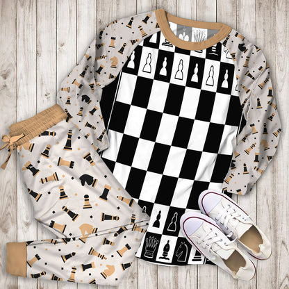 Chess Pajama Set |Sleepwear Pjs Sets | Raglan Shirt Pants Set
