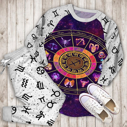 Zodiac Pajama Set |Sleepwear Pjs Sets | Raglan Shirt Pants Set
