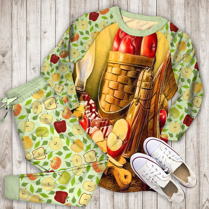 Apple Harvest Pajama Set | Pajamas | Cotton Sleepwear Sets | Soft Long Sleeve Pjs | Raglan Shirt and Pants Set
